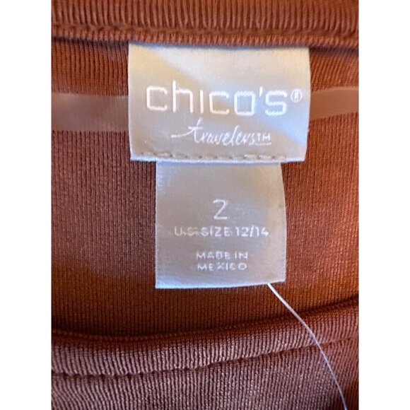 NWT Chicos Travelers Color blocked Dress Size 12-14 Career Office Work - Picture 2 of 6